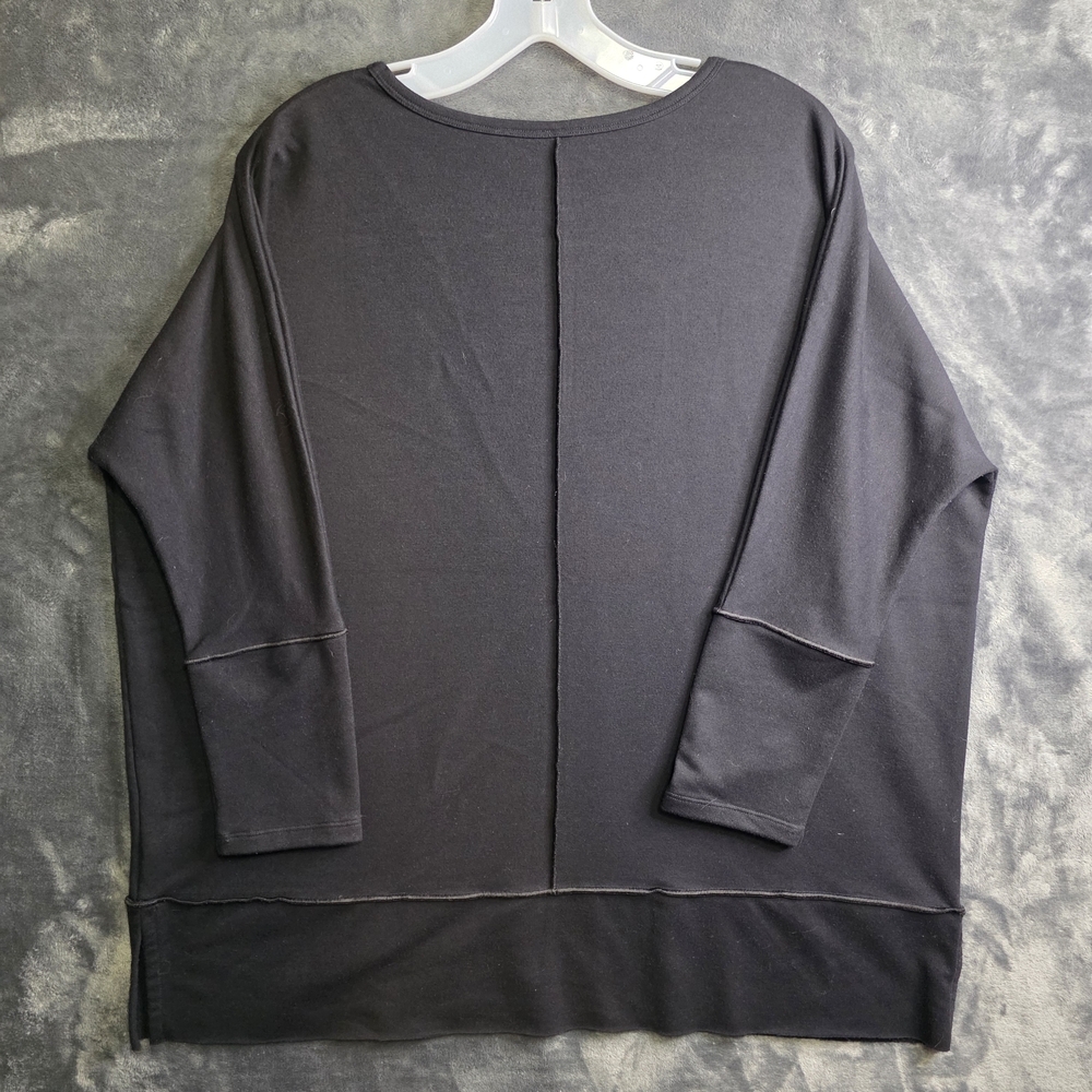 Spanx The Perfect Sweatshirt Black 3/4 Dolman Sleeve Stretch Active - Picture 6 of 8
